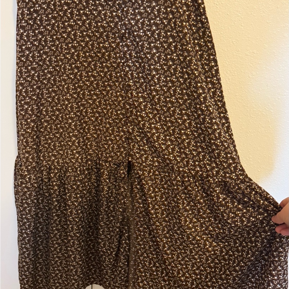 Aura Brown Floral Button-front Sundress - Picture 6 of 8